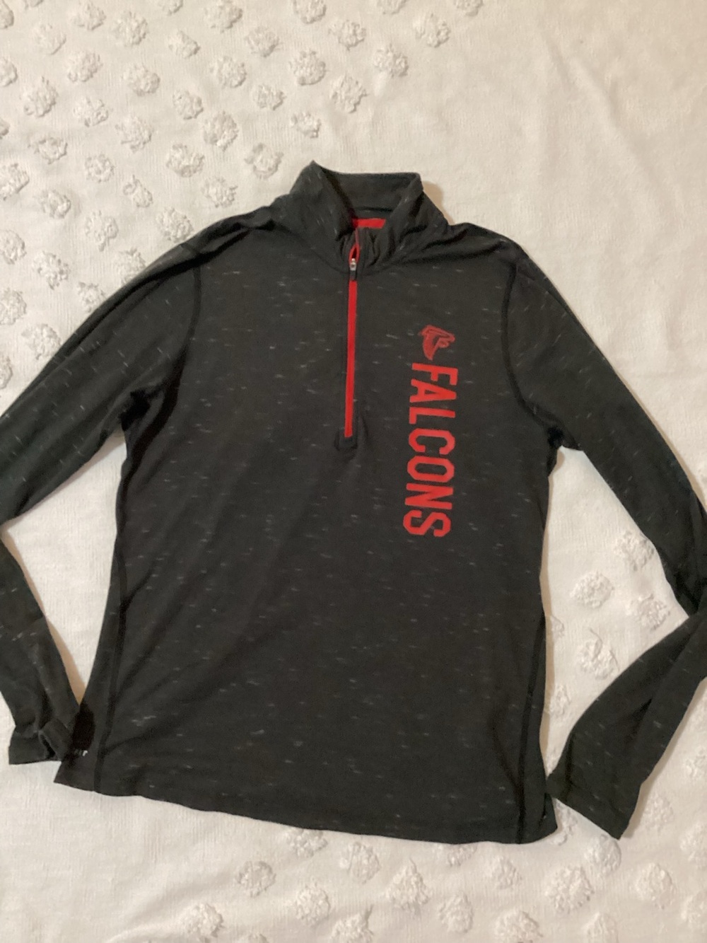 Nike NFL Atlanta Falcons Womens Large Dri-FIT Quarter Zip Pullover Grey